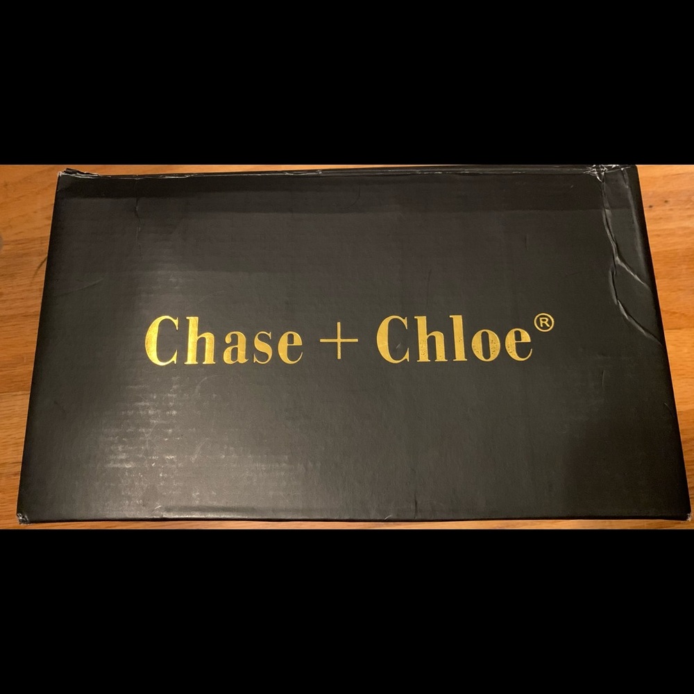 Chase + Chloe Beige/Gold Platform Heels